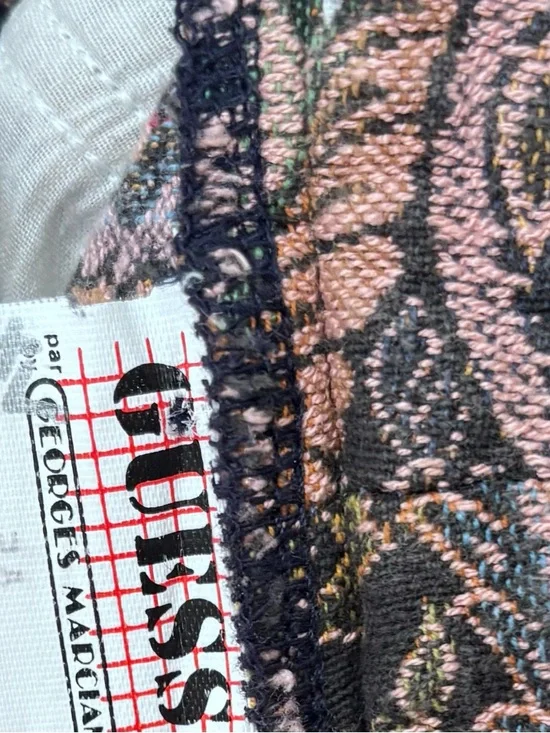 Guess| Vintage 80s Gorgeous Pink & Black Paisley Mom Style Tapestry Jeans Sz 28 - Picture 5 of 6